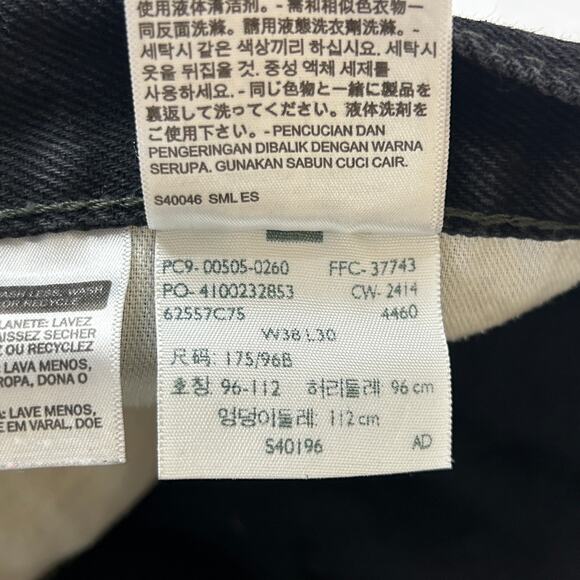 Levi's 505 Regular Fit Straight Leg Black Denim Jeans Mens Size 38x30 - Picture 10 of 11